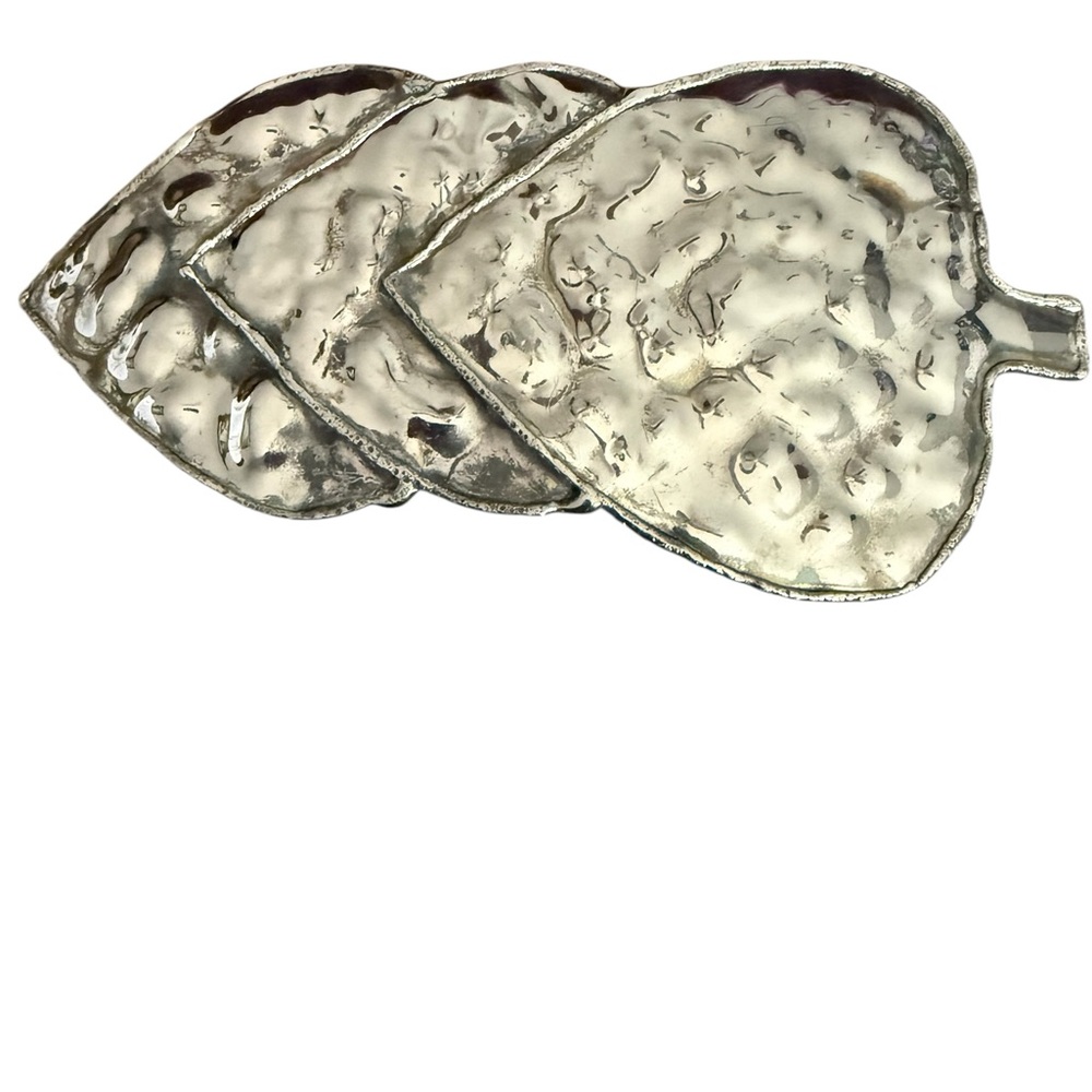 Vintage Equus Three Silver Leaf-Shaped Buckle Belt Cabin girl style